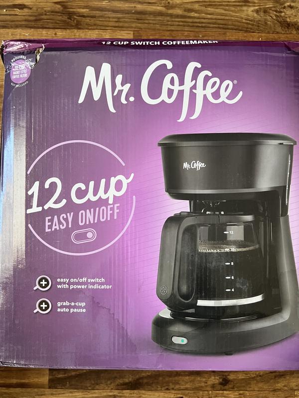 Mr. Coffee 12 Cup Coffee Maker, Easy Switch with Auto-Pause, Black