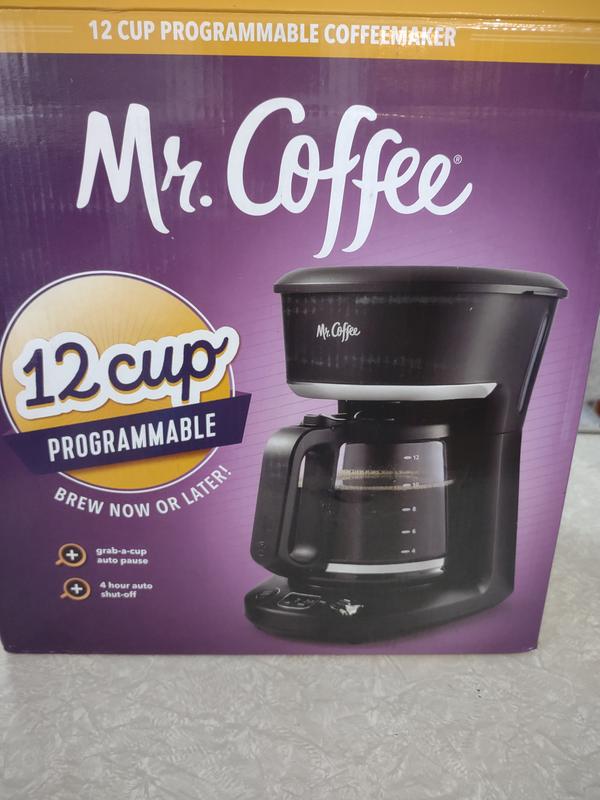 Mr. Coffee 12 Cup Programmable Coffee Maker, LED Touch Display, Black  Stainless 