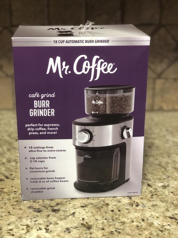 Mr. Coffee 18 Cup 144 oz. Stainless Steel Cafe Grind Automatic