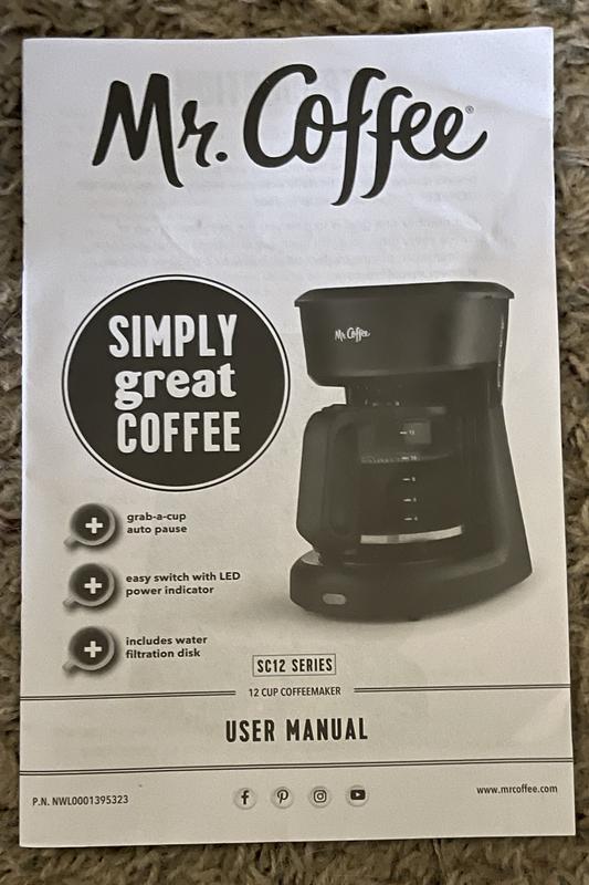 Mr Coffee SK12-RB Coffee Maker, 12 Cups Capacity, 900 Watt, White: Coffee  Makers (072179230267-1)