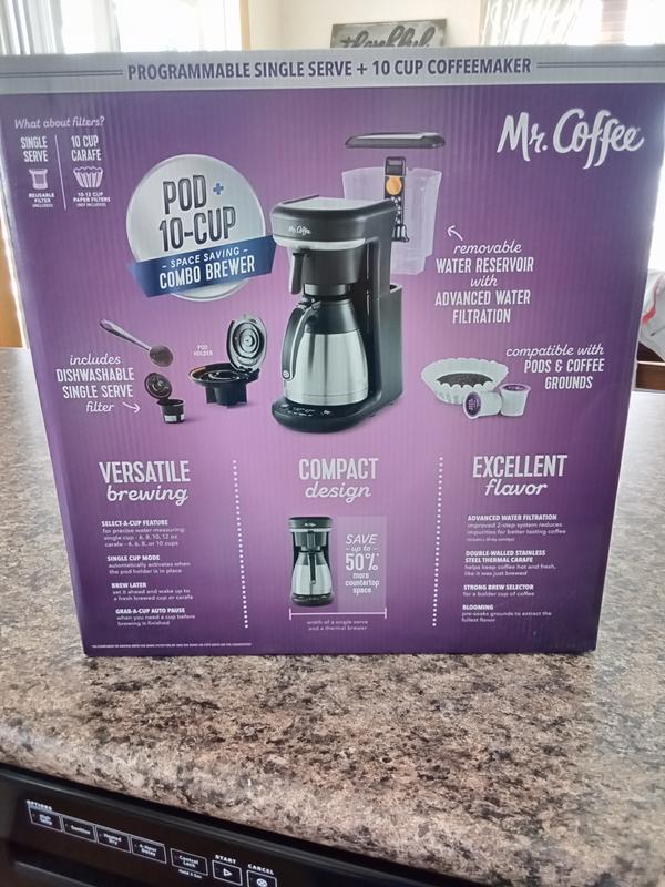 Mr. Coffee BVMC-SS12XTH Space-Saving Combo 10-Cup Coffee Maker and