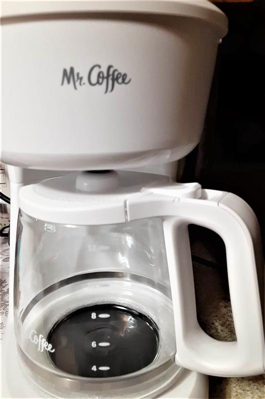 Mr. Coffee 12 Cup Coffee Maker with Easy On/Off LED Switch, White