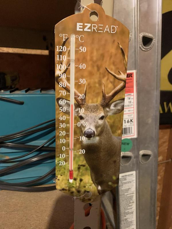 After about 45 minutes with the heater running the shop was up to almost 60 degrees. This is with 2 garage doors and a window cracked for ventilation, no insulation, and 27 degrees outside.