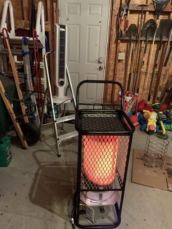 I had this in a corner so I put a fan behind to blow heat across the top and minimize vertical heat loss. Also helped circulate air and minimize carbon monoxide buildup.