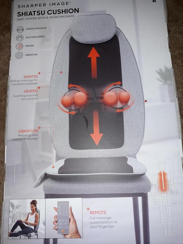 Sharper Image Shiatsu Smart Seat Massager for Neck, Shoulders, and