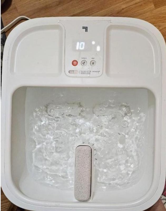 Sharper Image Hydro Spa Plus Foot Bath Massager, Heated with Rollers & LCD Display, White