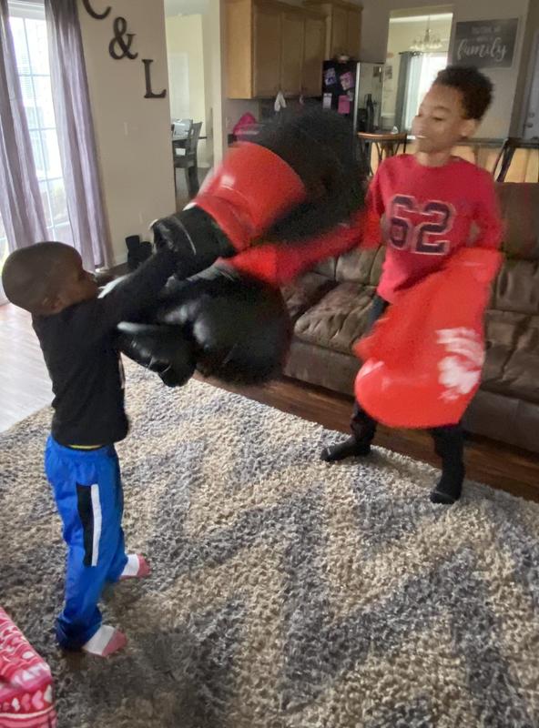Kids having a great time with the Giant Boxing Gloves