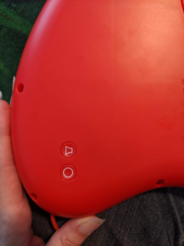 On button and Music button on the back, no volume
