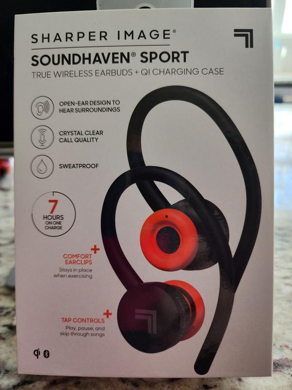 Sharper Image Sound Haven Sport True Wireless Earbuds with Qi Charging Case Set of 3 Macy s