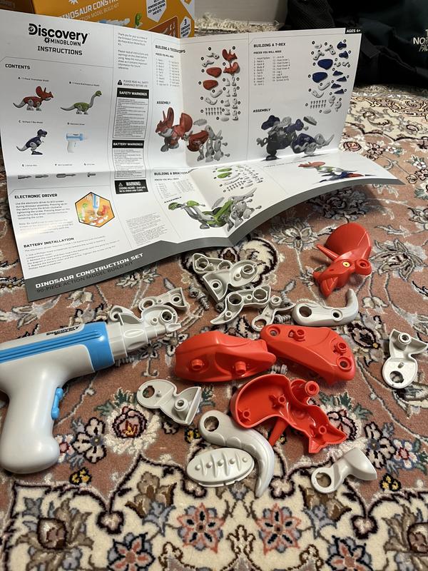 All the pieces for the red dino plus instructions