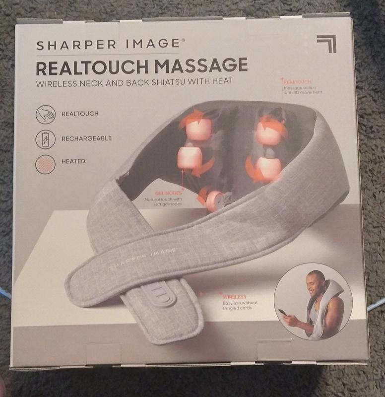 Sharper Image Realtouch Shiatsu Wireless Neck and Back with Heat Massager