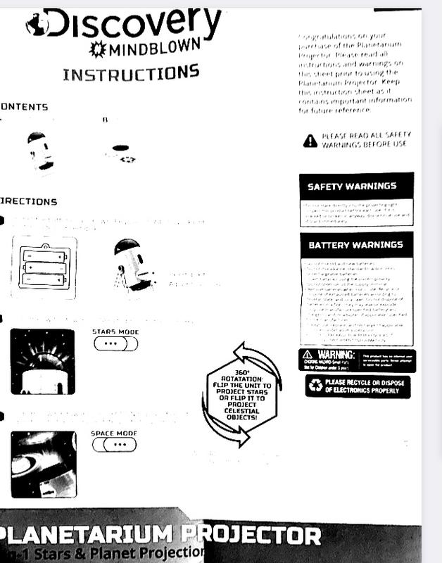 Instructional sheet included