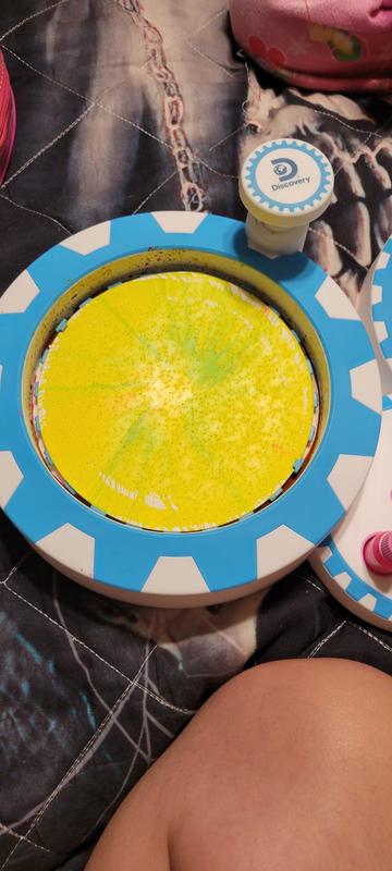 Yellow and blue paint art