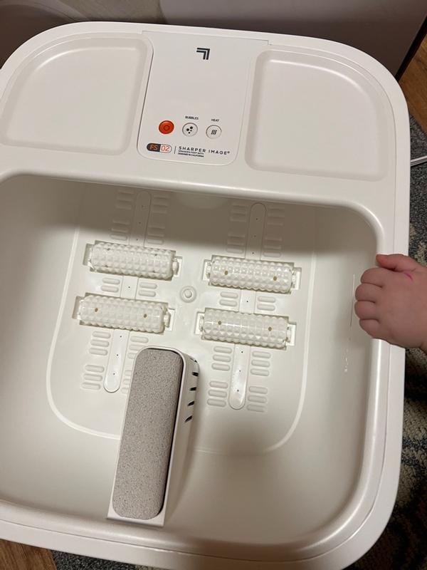 Sharper Image Hydro Spa Plus Foot Bath Massager, Heated with Rollers & LCD Display, White