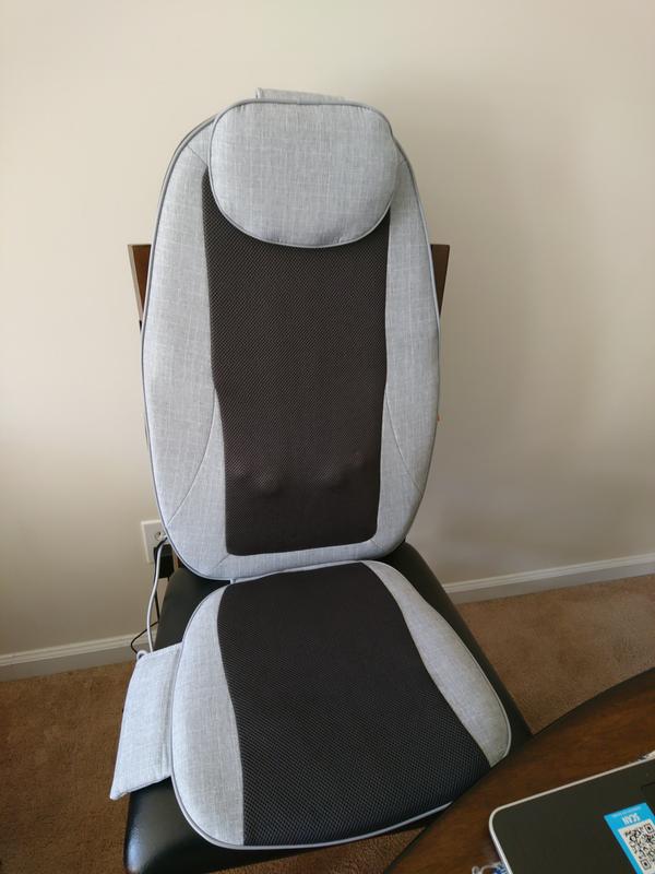 Sharper Image Shiatsu 4 Node Heated Seat Topper Massager Gray