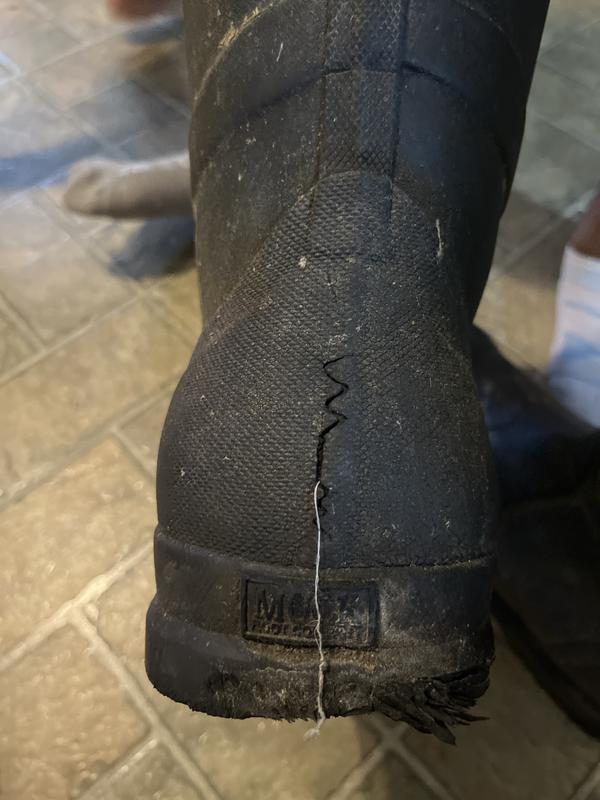 Left and right boot both tore at bacc