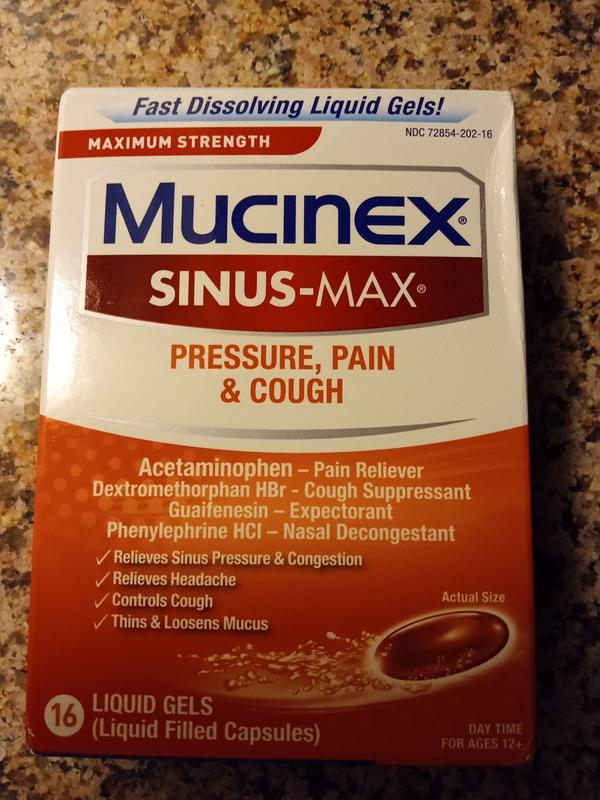 Mucinex SinusMax Severe Congestion Relief Liquid Gels, 16