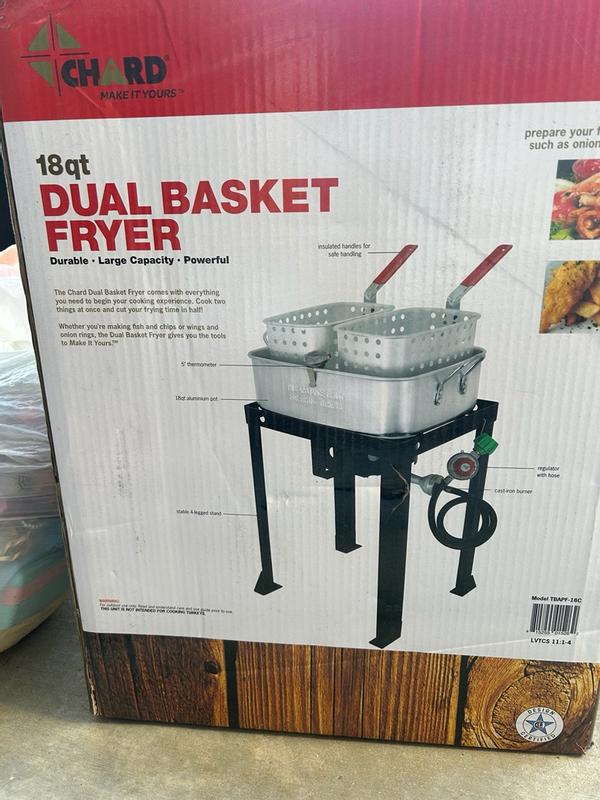 Backyard Pro 18 Qt. Outdoor Aluminum Dual Basket Fish Fryer Cooker Kit - Propane