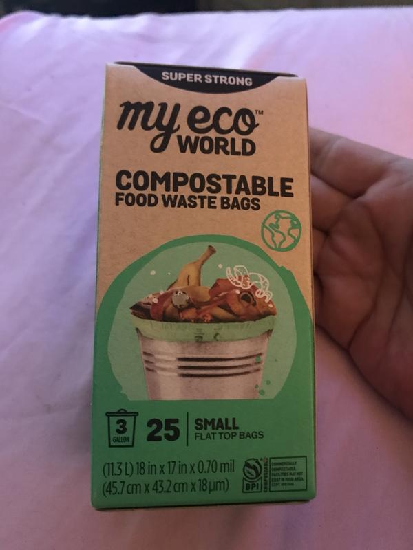 Buy ecomelo Compostable Trash Bags, 3 Gallon/11.35 Liter, 100 count, Extra  thick 0.71 Mils, Kitchen Food Scrap/Organic Waste Bags certified  Biodegradable BPI ASTM D6400, HOME Compostable EN13432 & AS5810 Now! Only $