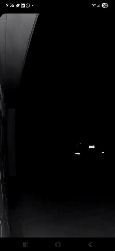 The view of my car at night