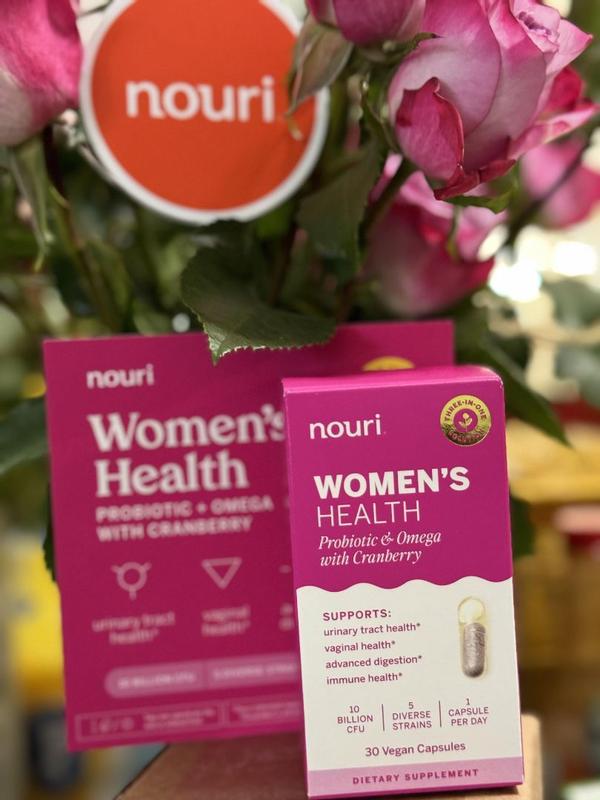Nouri Women's Health Daily Probiotic Capsules with Whole Cranberry
