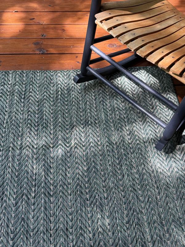 Horizon Indoor/Outdoor Green Indoor/Outdoor Chevron Rug, HOZ02