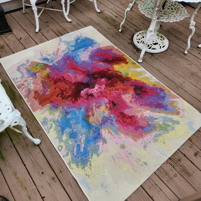 Nourison Home Color Splash 10 x 13 ft Ivory Multicolor Indoor or ...