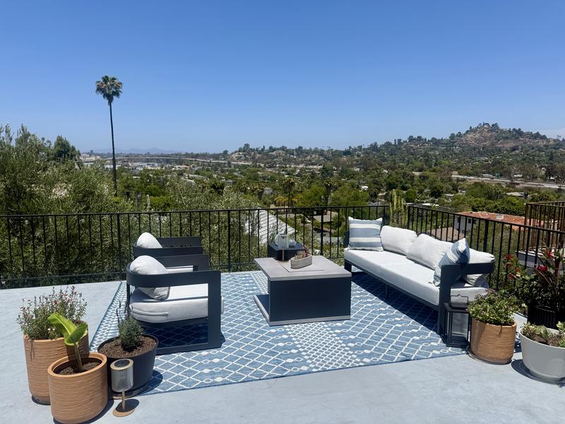 Nourison Home Positano 9 x 12 ft Navy Blue Indoor or outdoor Area Rug ...