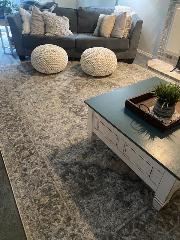 TRANQUIL TRA05 IVORY/GREY AREA RUG