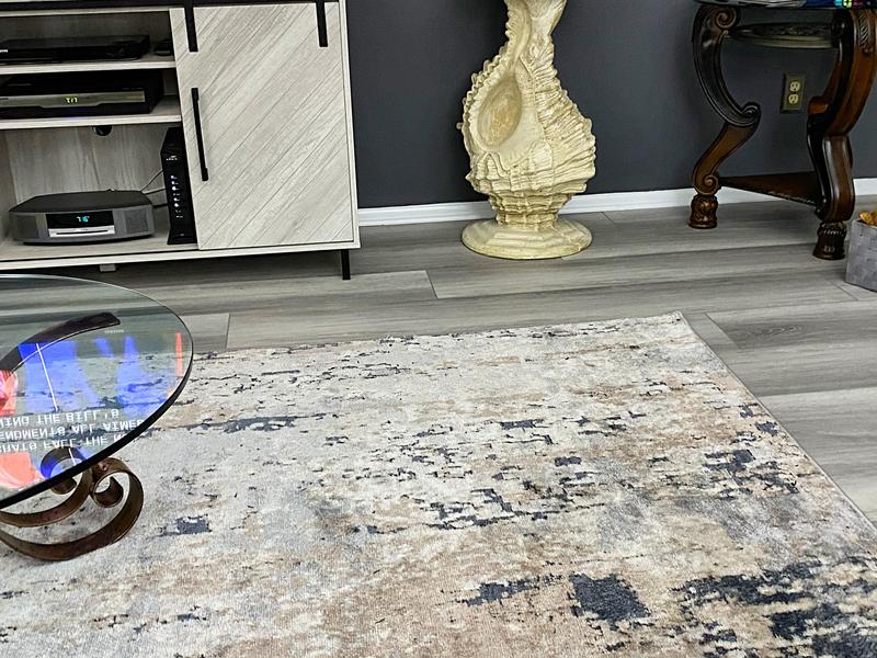 Matches dark gray accent wall