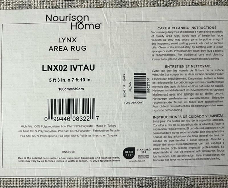 Lynx Ivory Taupe Indoor only Persian Rug, LNX02 | Nourison