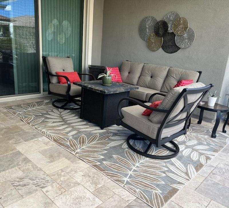 Our dressed up patio setting