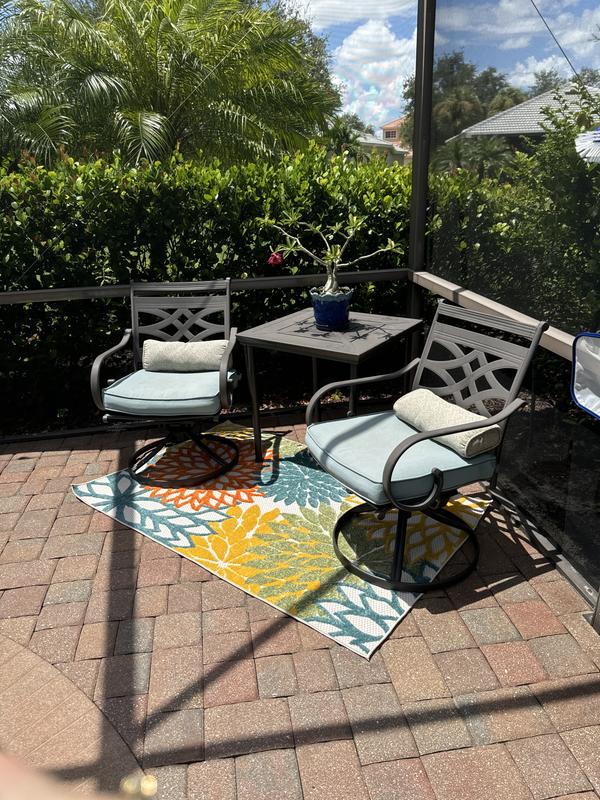 Nourison Aloha Turquoise Multicolor 7 ft. x 10 ft. Floral