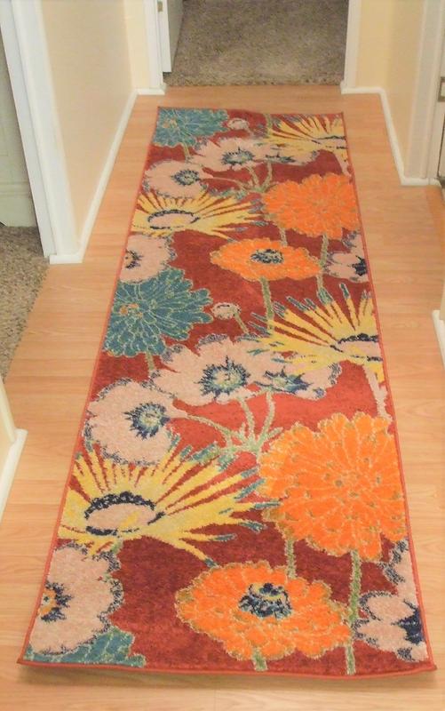 Allure Red Multicolor Floral Runner in hallway