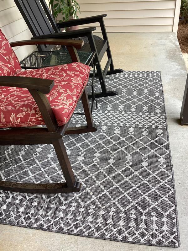 Positano Charcoal Grey Outdoor Rug, POS01 | Nourison Home