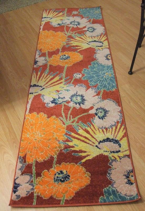 Allure Red Multicolor Floral Runner in dining room