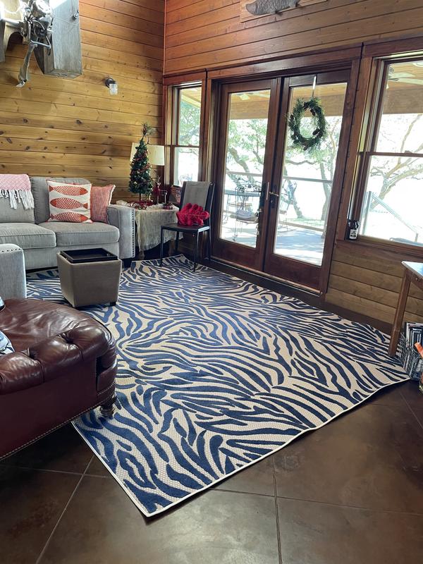 Nourison Aloha 5 X 7 (ft) Orange Indoor/Outdoor Abstract Area Rug 24259 ...