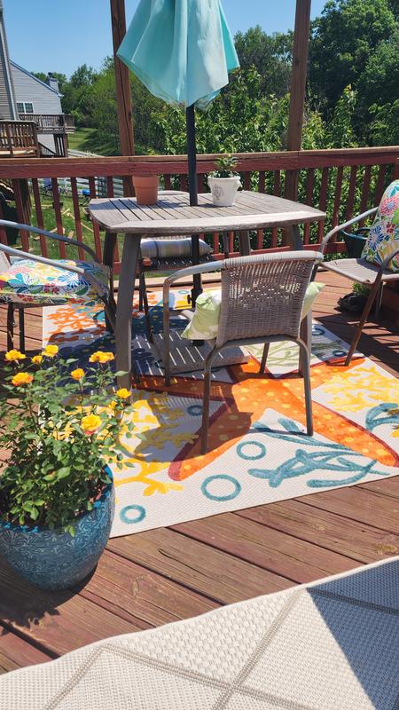 Aloha Coastal Multicolored Outdoor Rug | Nourison Home