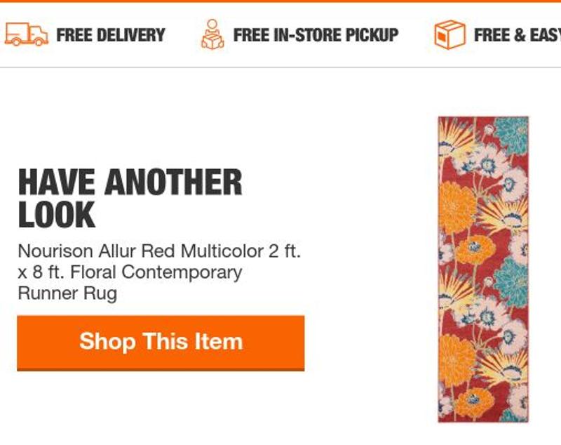 Allure Red Multicolor Floral Runner in store promo email