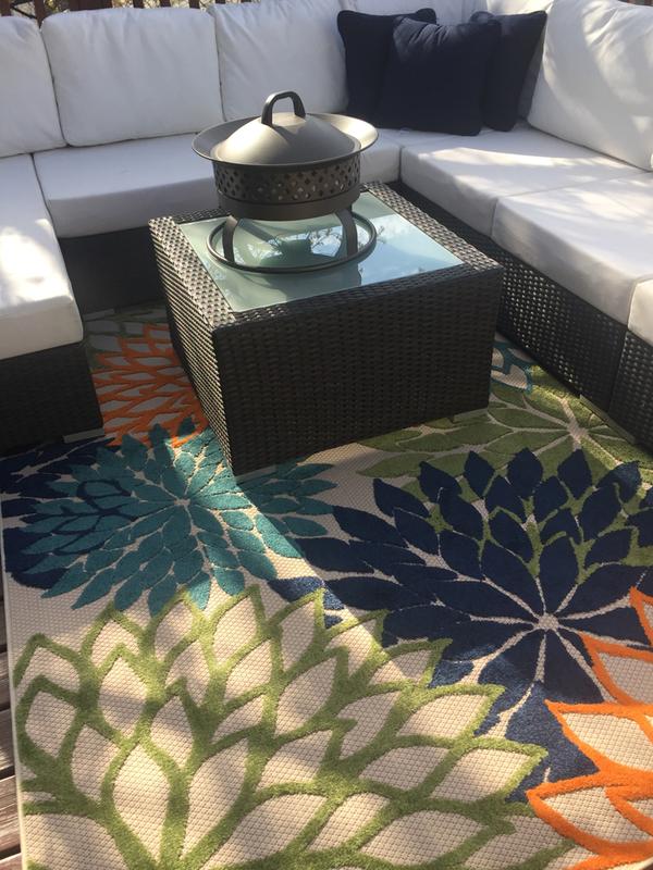 Aloha Multicolor Indoor/Outdoor Floral Rug, ALH05 | Nourison