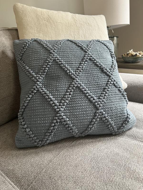 Waverly Pillows Lovely Lattice 20 x 20 Ocean Indoor/Outdoor Washable  Throw Pillow 