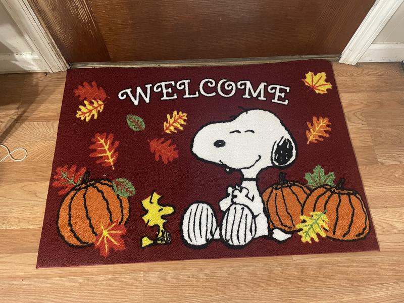 Peanuts Snoopy Fall Welcome Mat, Red