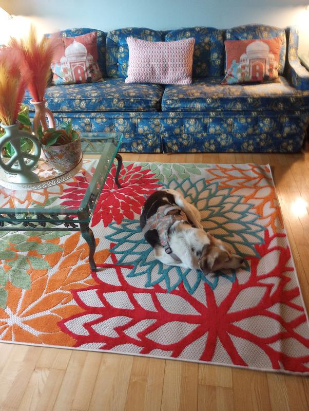 Aloha Floral Green Outdoor Rug, ALH05 | Nourison Home