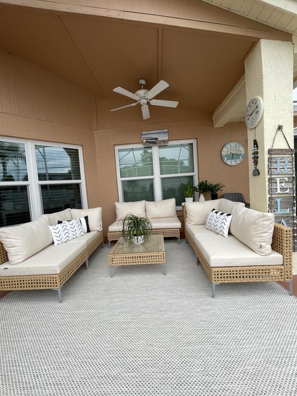 Nourison Courtyard outdoor rug silver 8’x10’