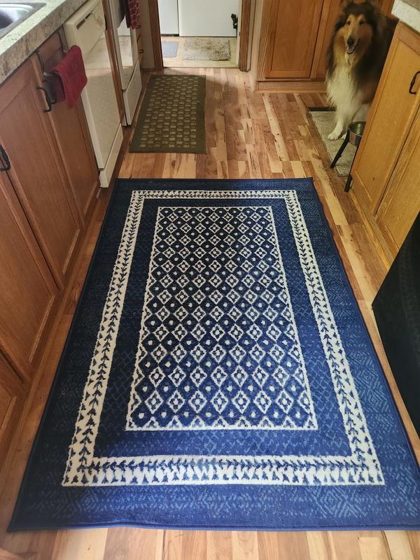 Nourison Whimsicle 5 X 7 (ft) Navy Indoor Border Area Rug 99446834232 ...