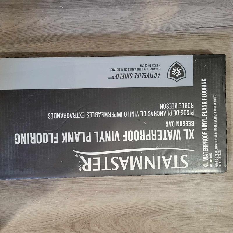 STAINMASTER (Sample) Beeson Oak Waterproof Wood Look Interlocking Luxury Vinyl Plank