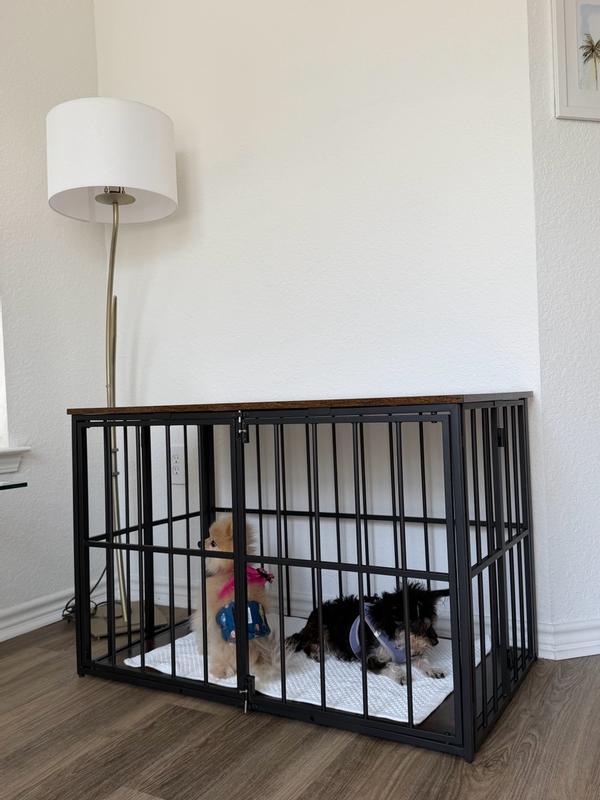 LOVMOR 40 inch Dog Crate Furniture Foldable No Assembly Dog Kennel