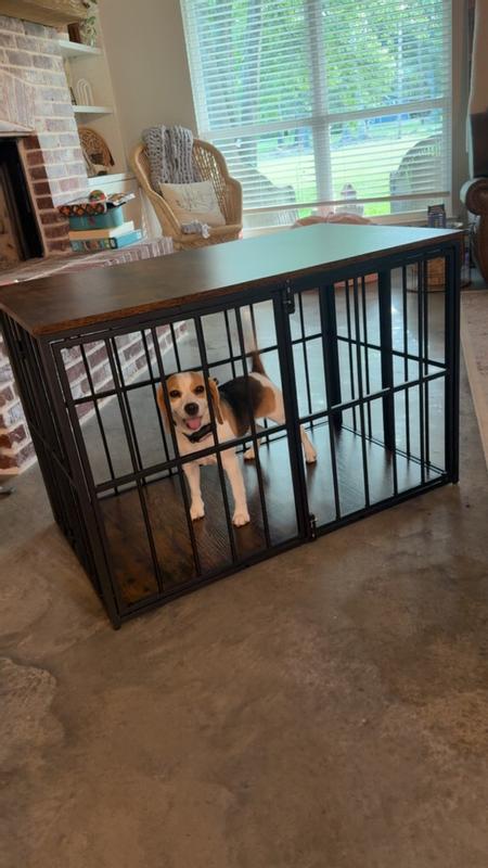 LOVMOR 40 inch Dog Crate Furniture Foldable No Assembly Dog Kennel