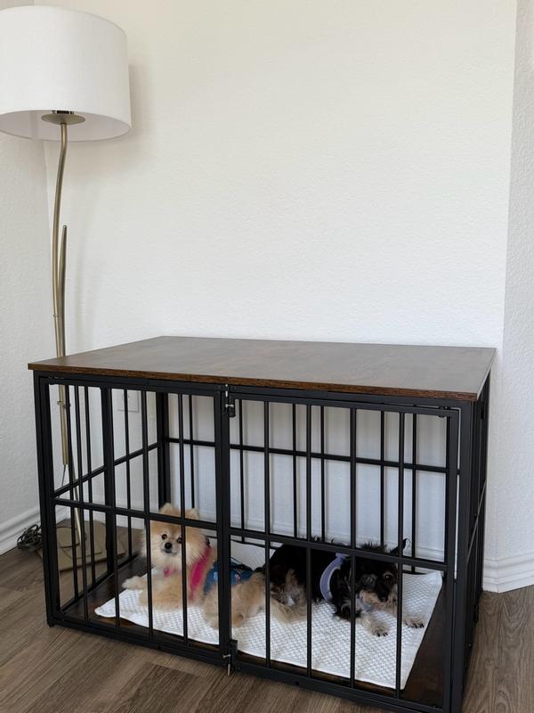 LOVMOR 40 inch Dog Crate Furniture Foldable No Assembly Dog Kennel