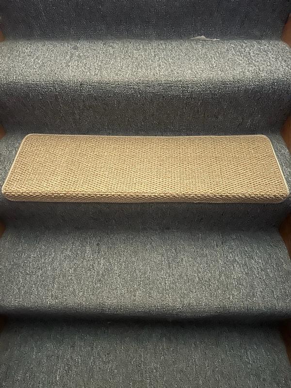 LOVMOR Linen Non Slip Stair Treads 14 Pack Cushioned Soft Protection ...